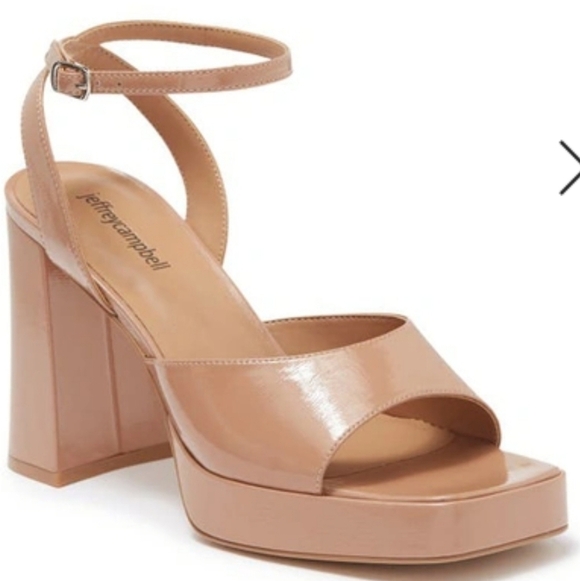 Jeffrey Campbell Lifts Platform Sandal Dark Crinkle Natural Size 10 - Picture 3 of 4